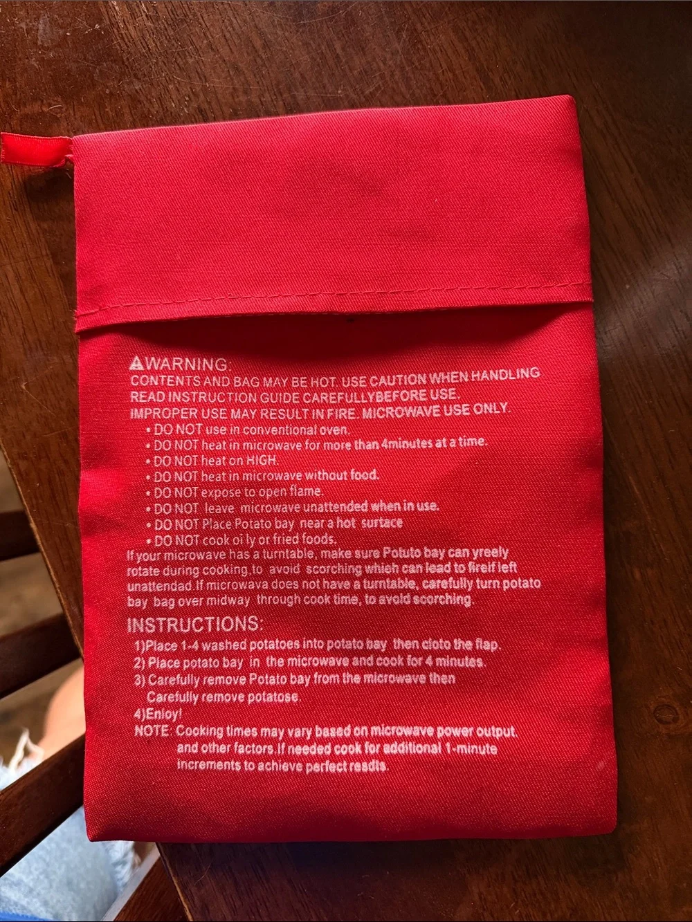 Microwave Potato Bag - Red Microwave Potato Cooker